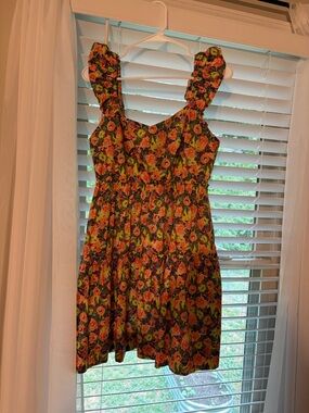 Floral Ruffled Strap Sundress - Multicolor